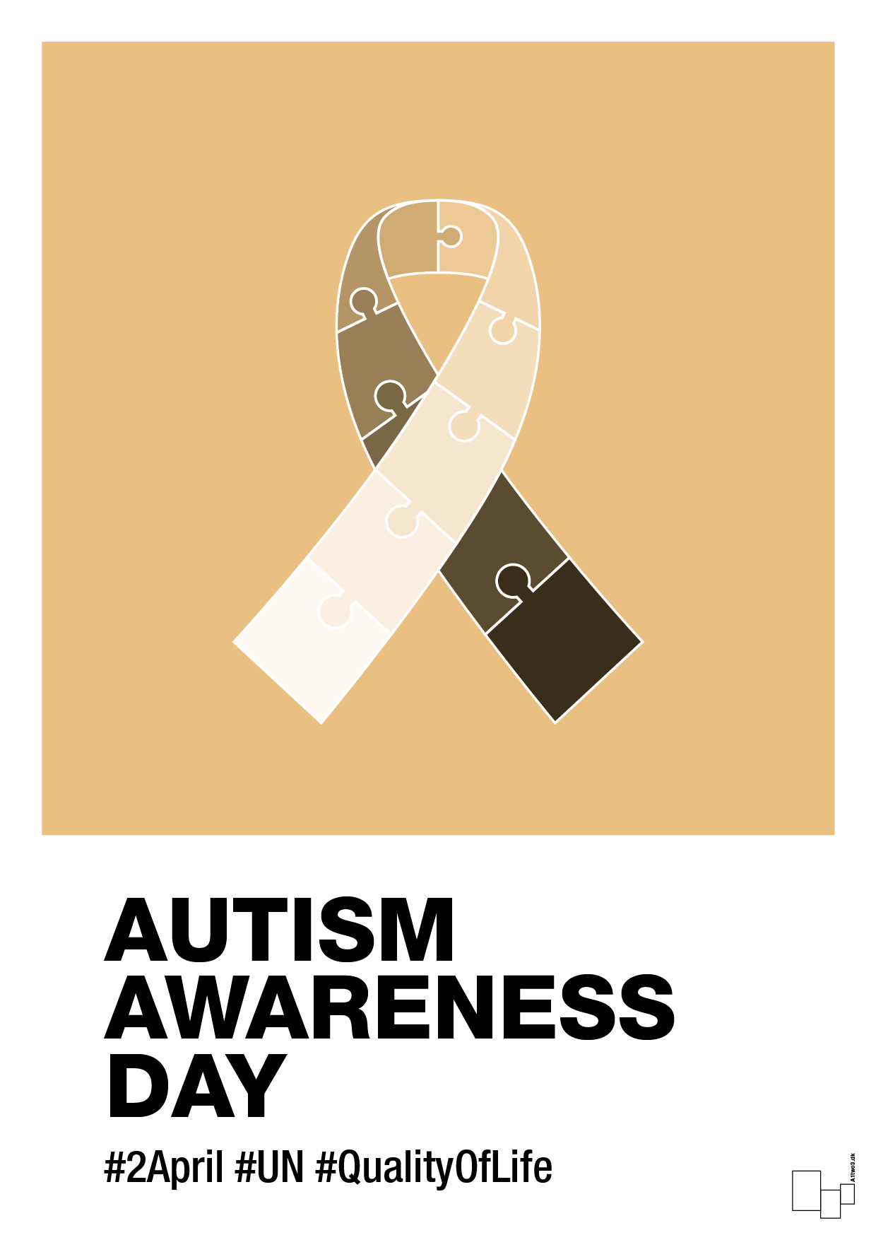 plakat: autism awareness day in monocolor - charismatic-Autisme-A1two3