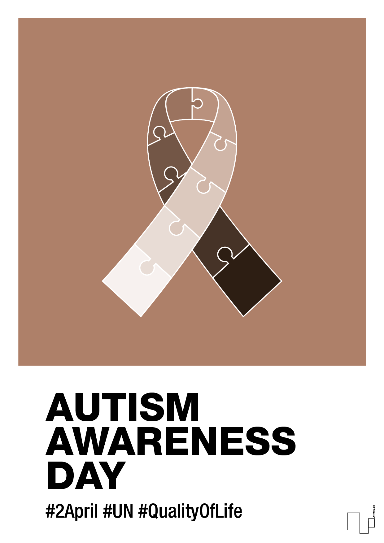 plakat: autism awareness day in monocolor - cider spice-Autisme-A1two3
