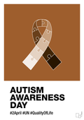 plakat: autism awareness day in monocolor - cognac-Autisme-A1two3