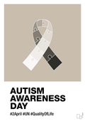 plakat: autism awareness day in monocolor - creamy mushroom-Autisme-A1two3