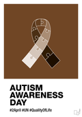plakat: autism awareness day in monocolor - dark brown-Autisme-A1two3