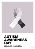 plakat: autism awareness day in monocolor - dusty lilac-Autisme-A1two3