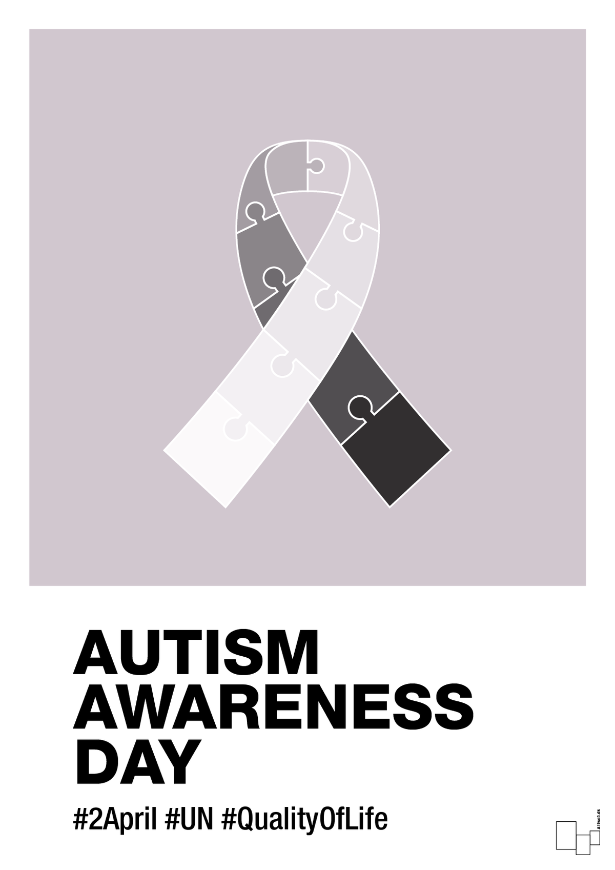 plakat: autism awareness day in monocolor - dusty lilac-Autisme-A1two3