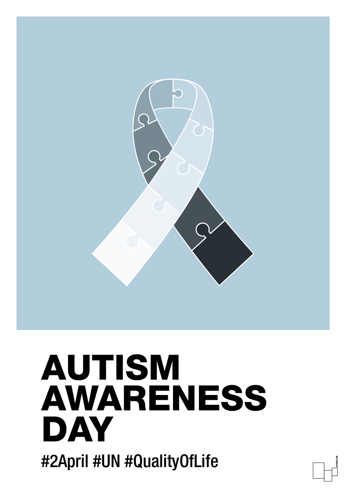 plakat: autism awareness day in monocolor - heavenly blue-Autisme-A1two3