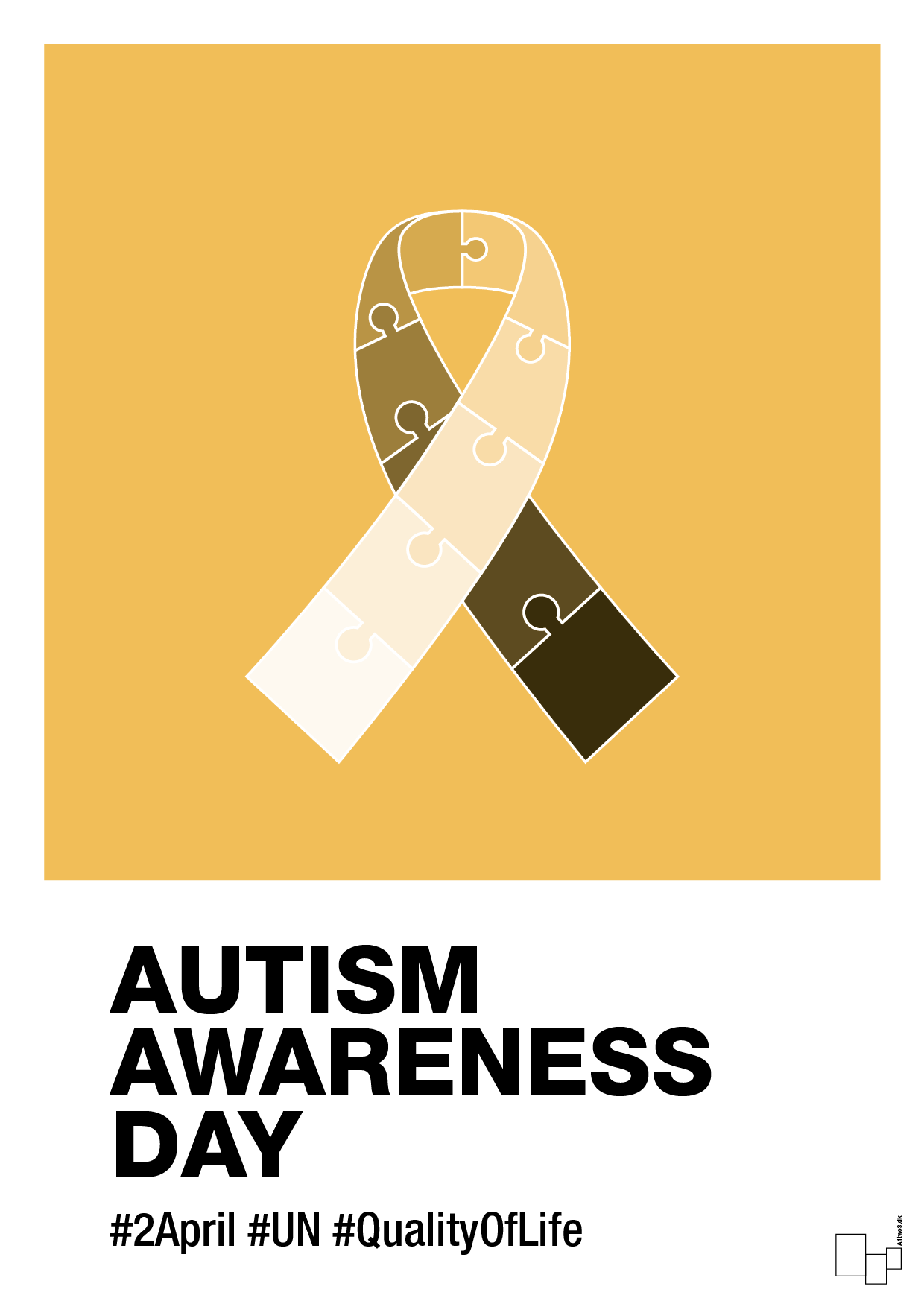 plakat: autism awareness day in monocolor - honeycomb-Autisme-A1two3