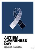 plakat: autism awareness day in monocolor - lapis blue-Autisme-A1two3
