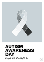 plakat: autism awareness day in monocolor - light drizzle-Autisme-A1two3