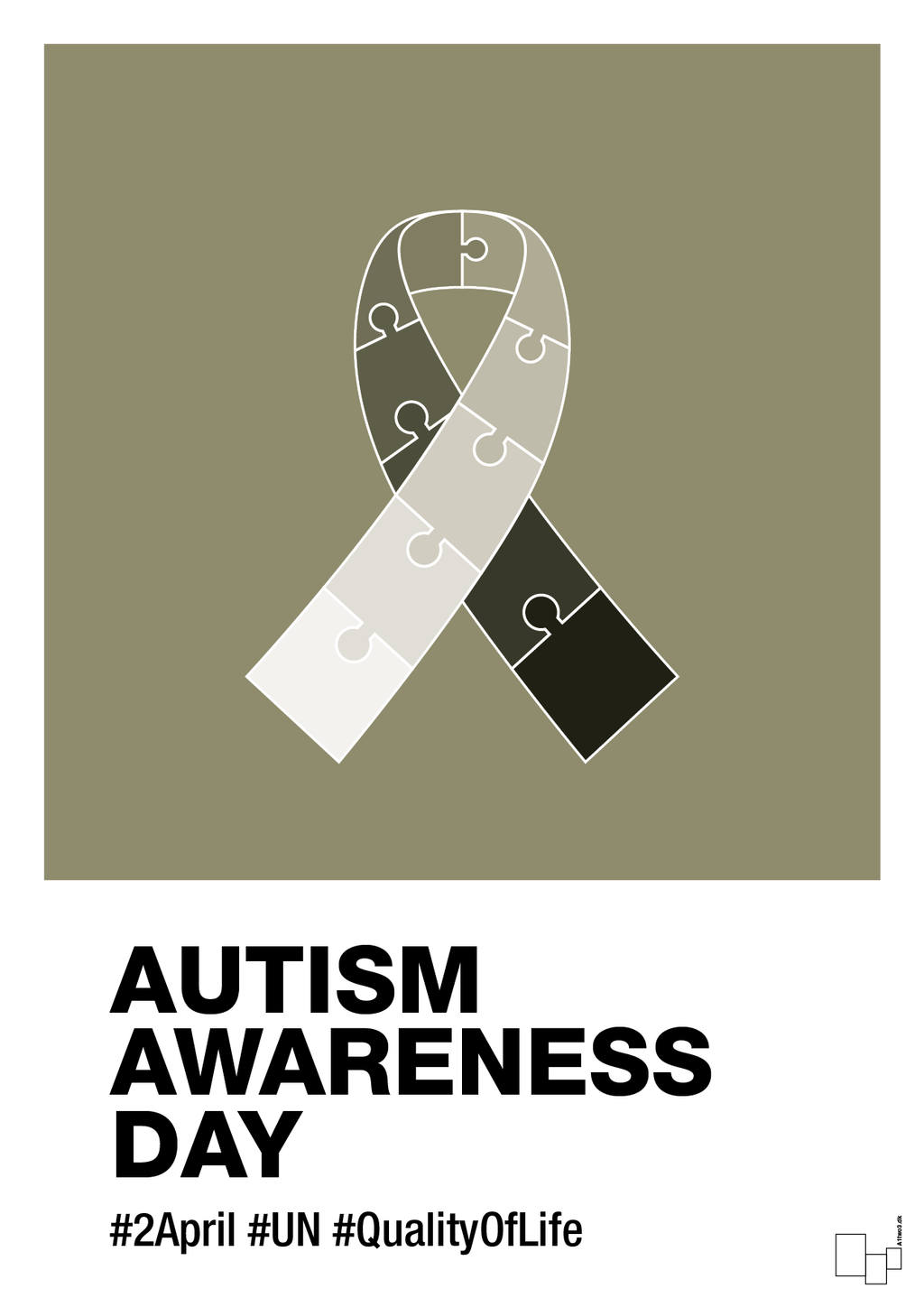 plakat: autism awareness day in monocolor - misty forrest-Autisme-A1two3