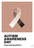 plakat: autism awareness day in monocolor - powder-Autisme-A1two3