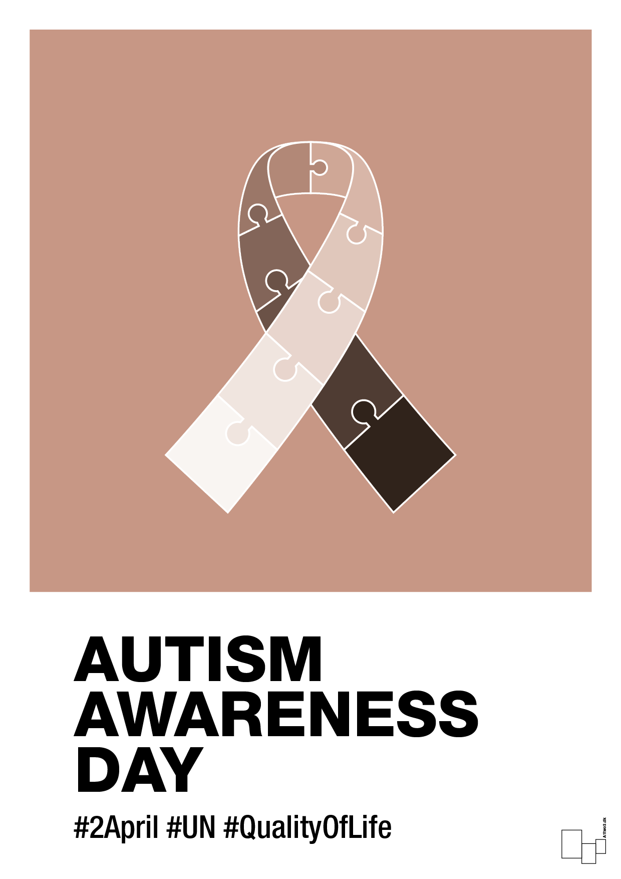 plakat: autism awareness day in monocolor - powder-Autisme-A1two3