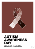 plakat: autism awareness day in monocolor - red pepper-Autisme-A1two3