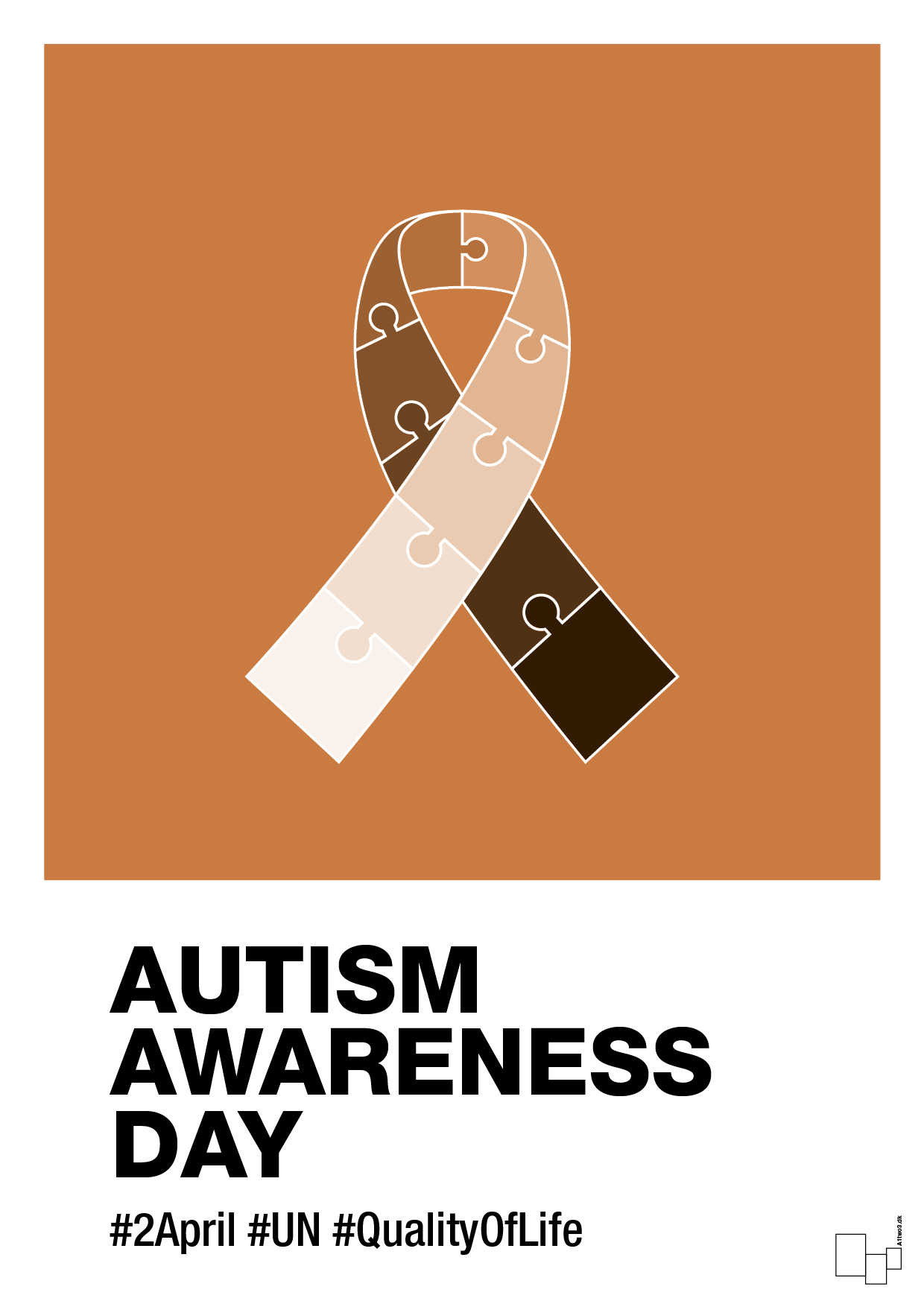 plakat: autism awareness day in monocolor - rumba orange-Autisme-A1two3