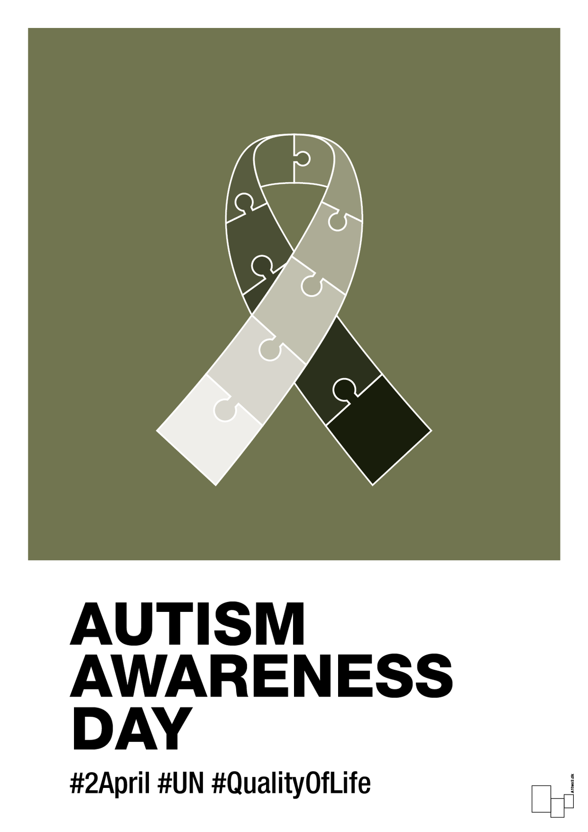 plakat: autism awareness day in monocolor - secret meadow-Autisme-A1two3