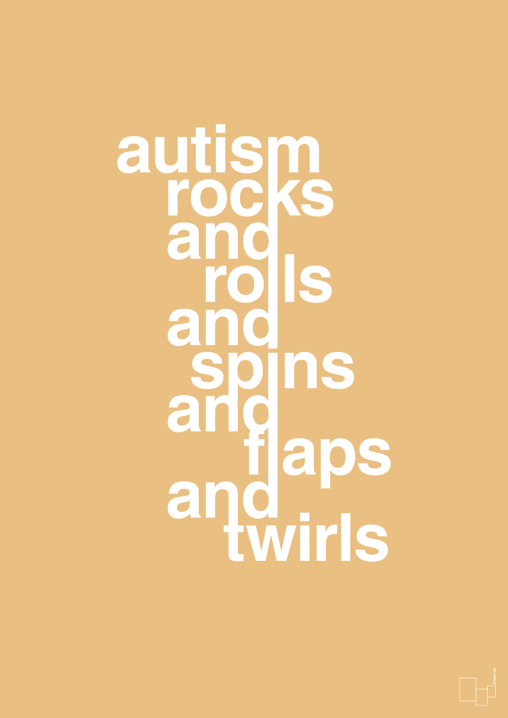 plakat: autism rocks and rolls and spins and flaps and twirls - charismatic-Autisme-A1two3