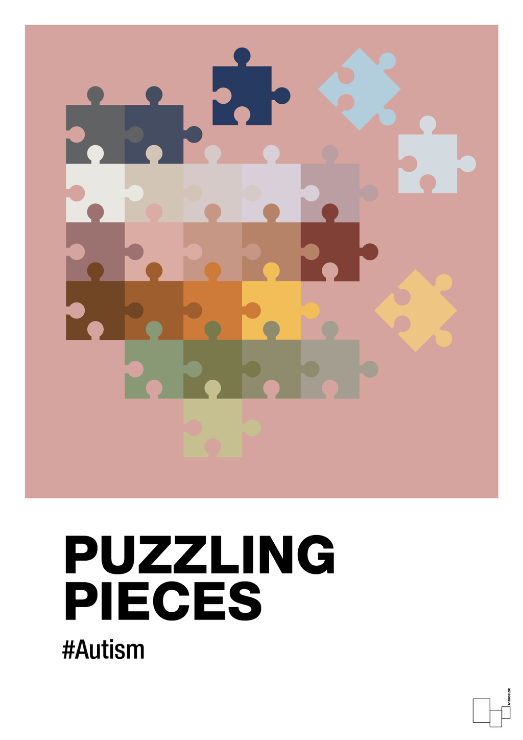 plakat: puzzling pieces - bubble shell-Autisme-A1two3