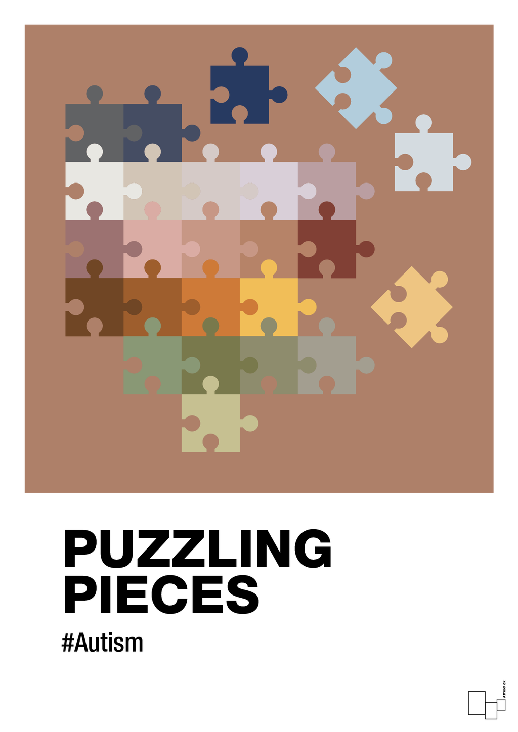 plakat: puzzling pieces - cider spice-Autisme-A1two3