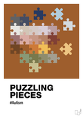 plakat: puzzling pieces - cognac-Autisme-A1two3
