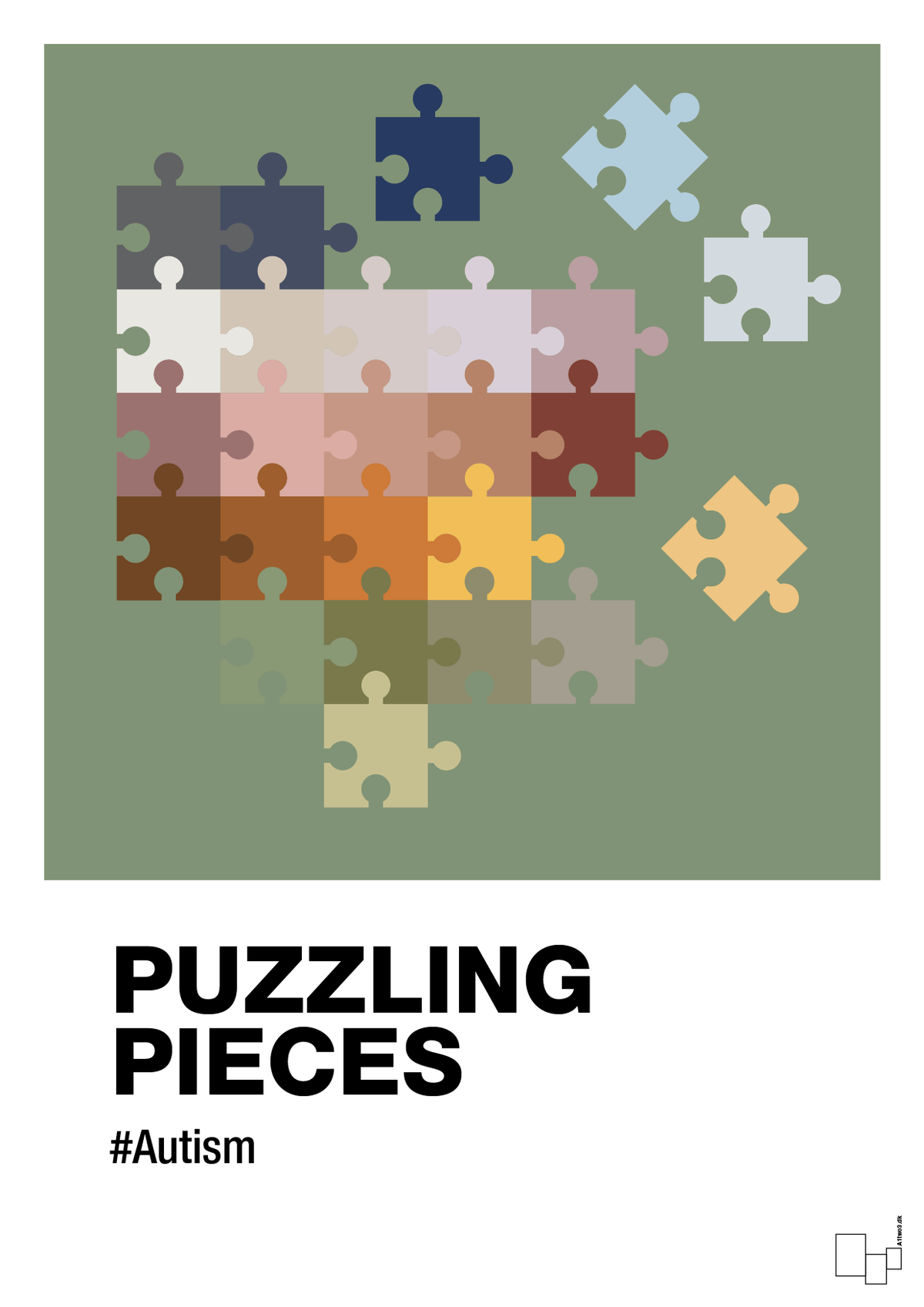 plakat: puzzling pieces - jade-Autisme-A1two3