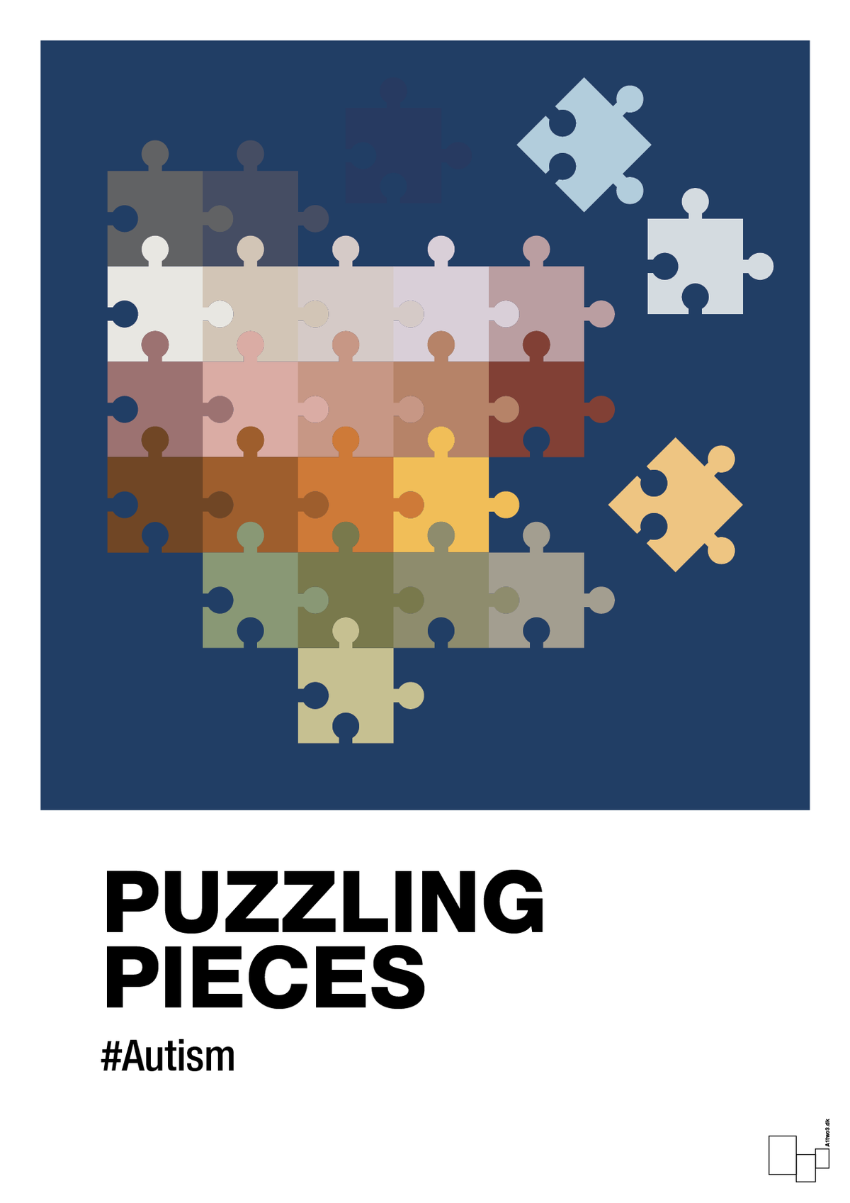 plakat: puzzling pieces - lapis blue-Autisme-A1two3