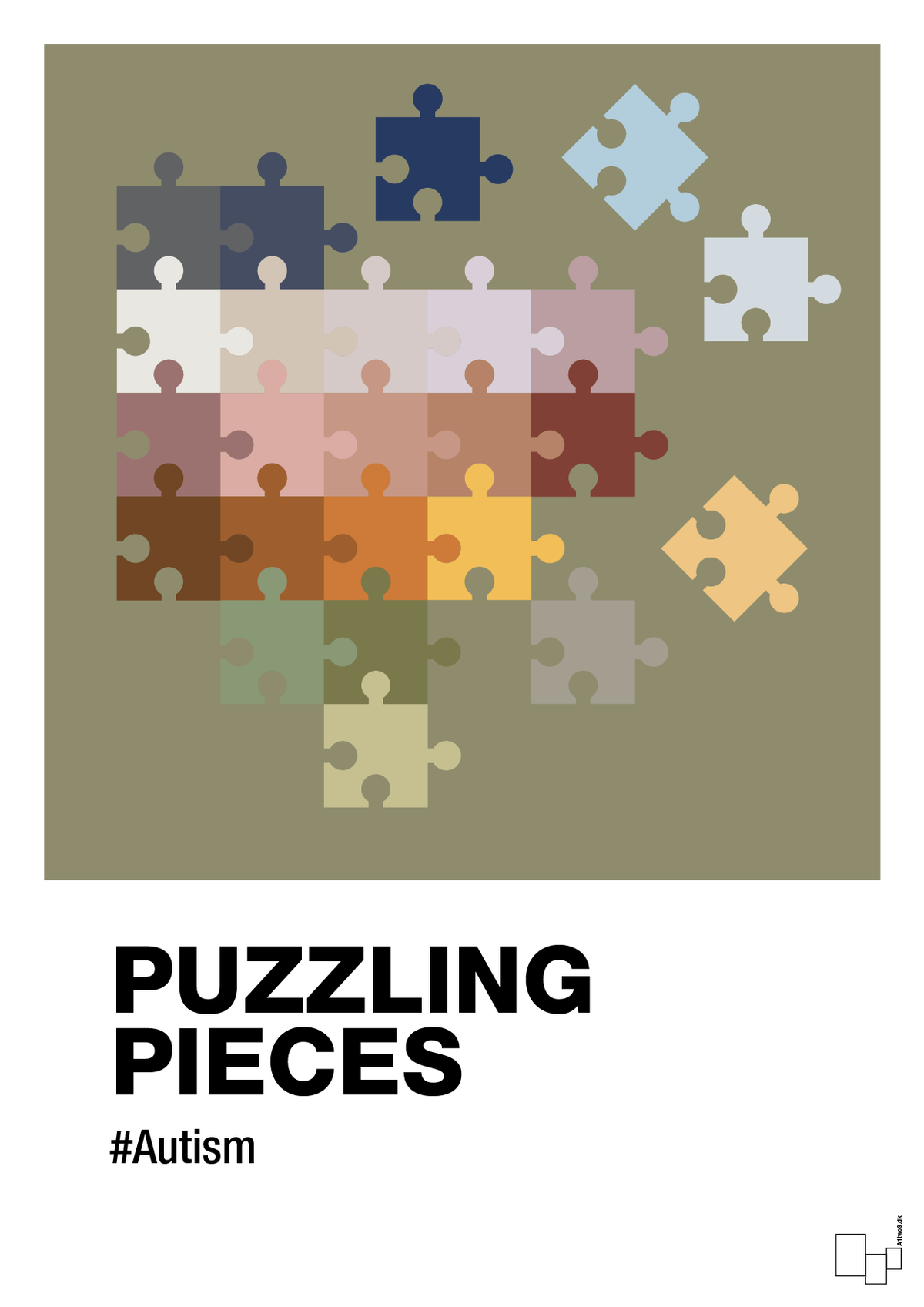 plakat: puzzling pieces - misty forrest-Autisme-A1two3