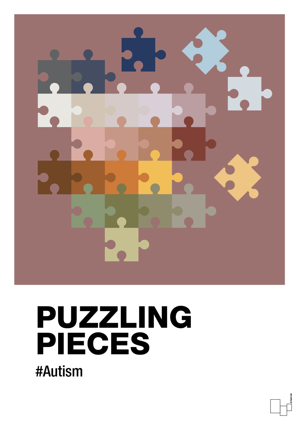 plakat: puzzling pieces - plum-Autisme-A1two3