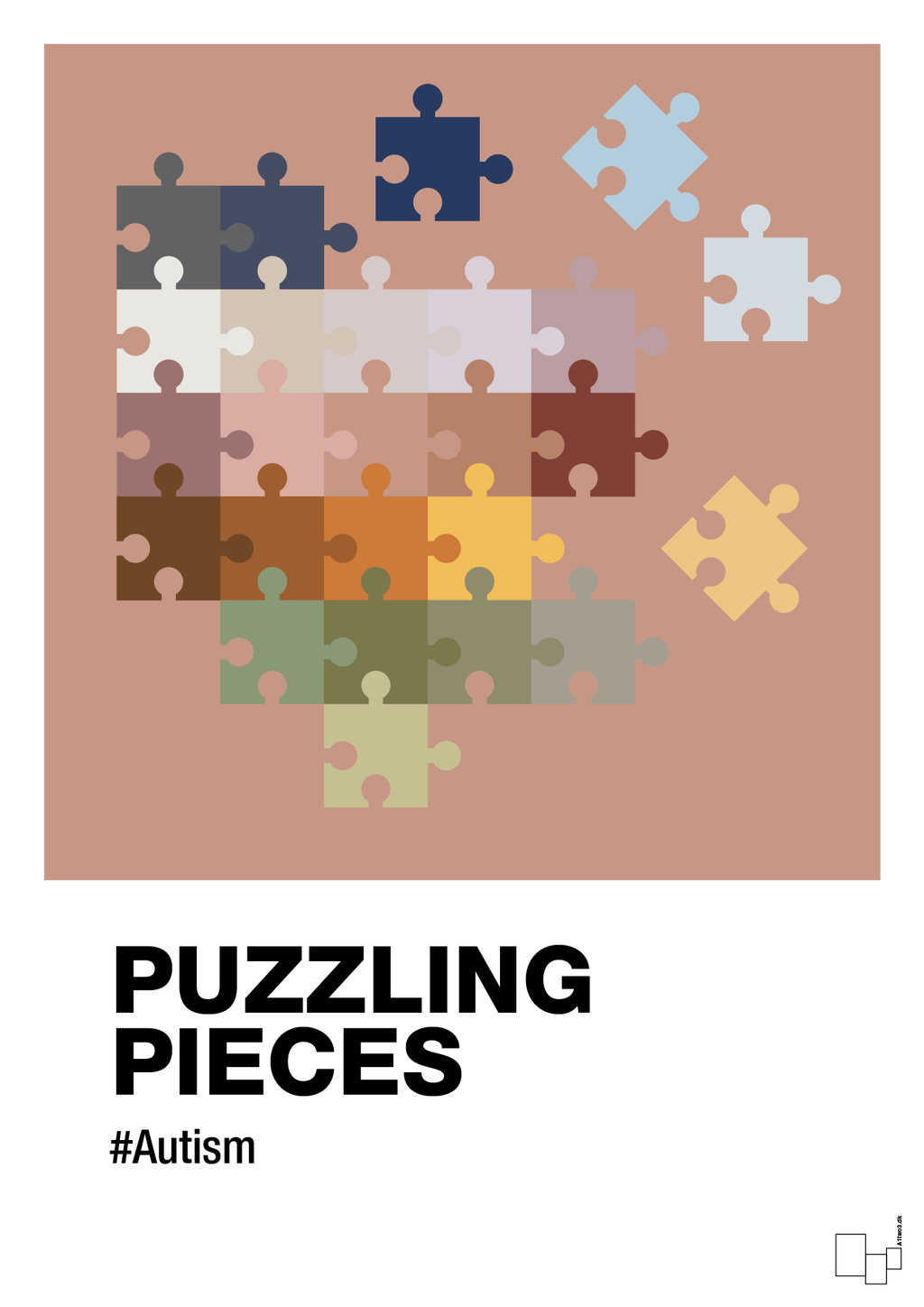 plakat: puzzling pieces - powder-Autisme-A1two3