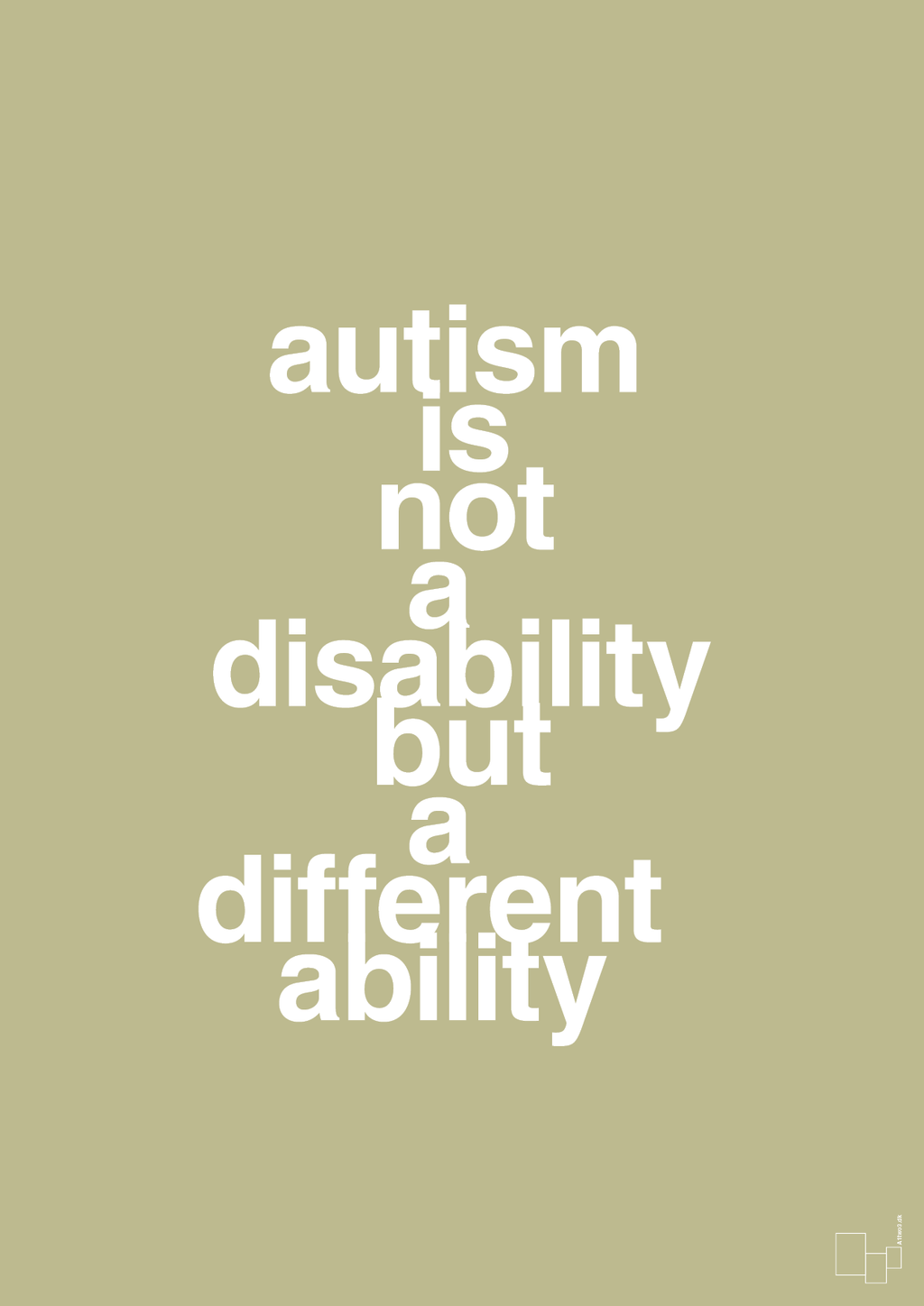 plakat: autism is not a disability but a different ability - back to nature-Autisme-A1two3