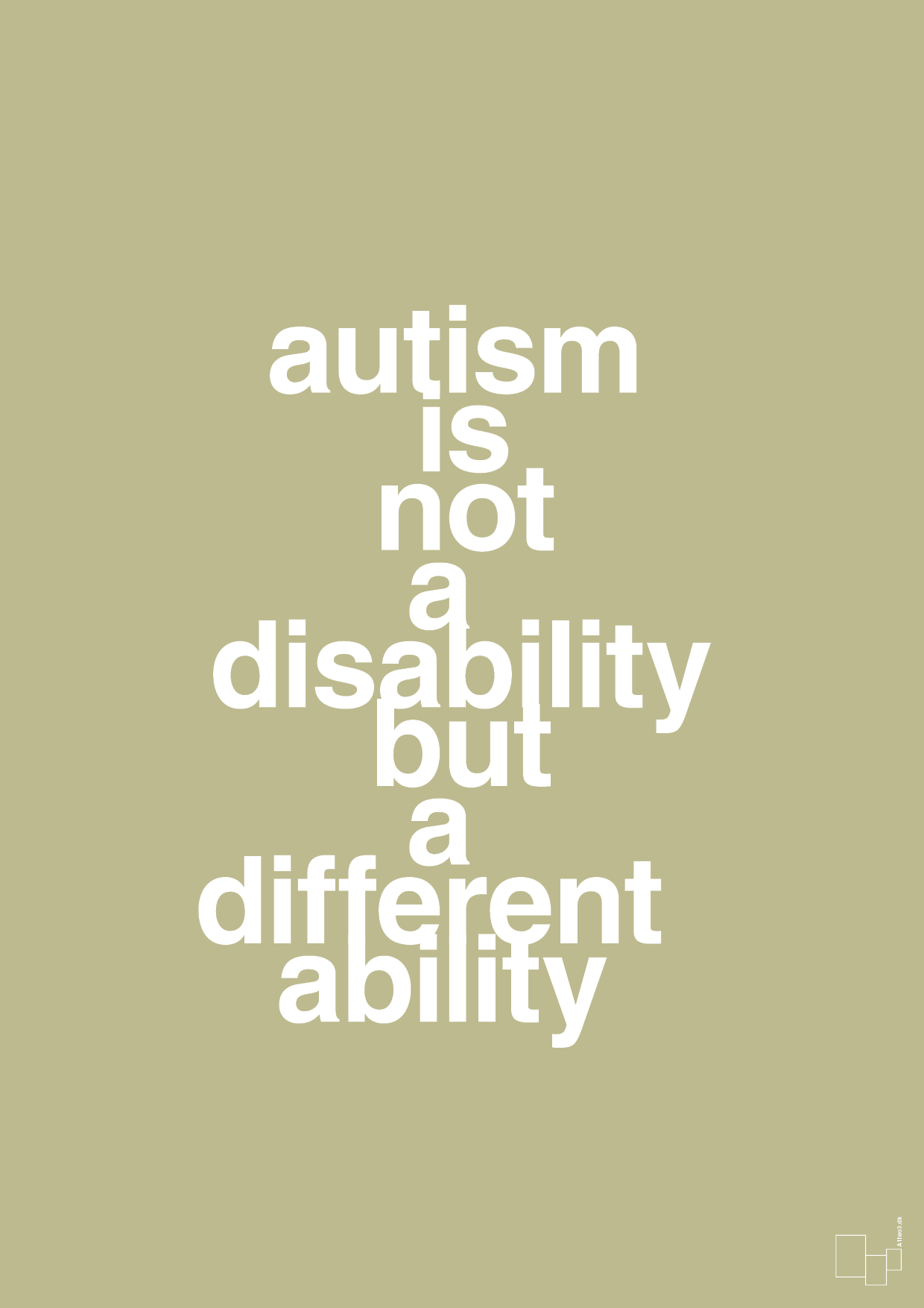 plakat: autism is not a disability but a different ability - back to nature-Autisme-A1two3