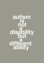 plakat: autism is not a disability but a different ability - battleship gray-Autisme-A1two3