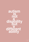plakat: autism is not a disability but a different ability - bubble shell-Autisme-A1two3