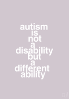 plakat: autism is not a disability but a different ability - dusty lilac-Autisme-A1two3