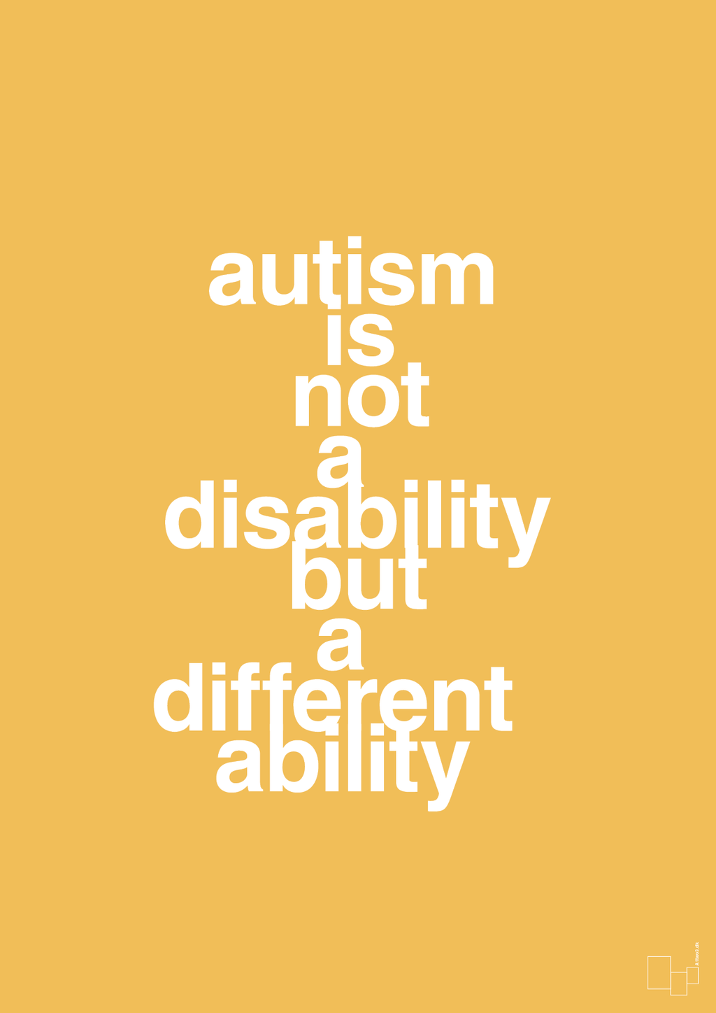 plakat: autism is not a disability but a different ability - honeycomb-Autisme-A1two3