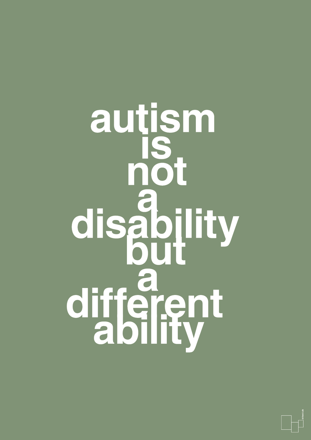 plakat: autism is not a disability but a different ability - jade-Autisme-A1two3