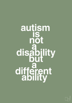 plakat: autism is not a disability but a different ability - jade-Autisme-A1two3