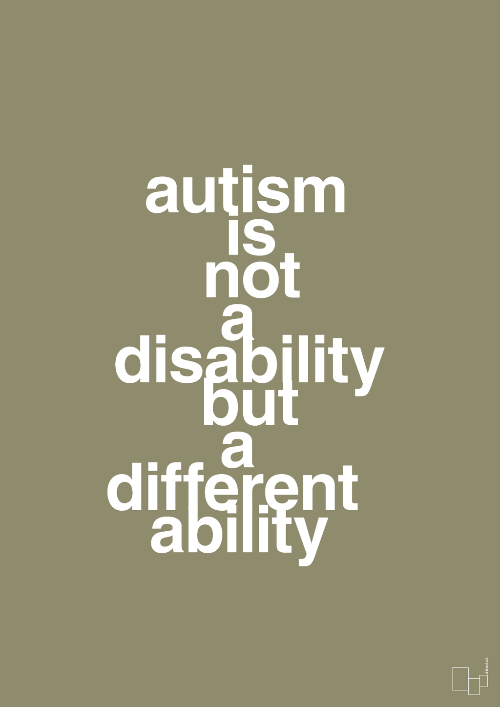 plakat: autism is not a disability but a different ability - misty forrest-Autisme-A1two3