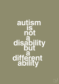 plakat: autism is not a disability but a different ability - misty forrest-Autisme-A1two3