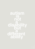 plakat: autism is not a disability but a different ability - painters white-Autisme-A1two3