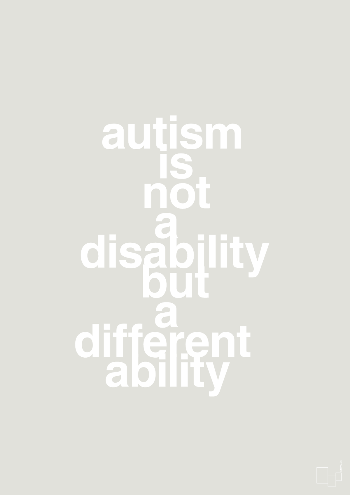 plakat: autism is not a disability but a different ability - painters white-Autisme-A1two3