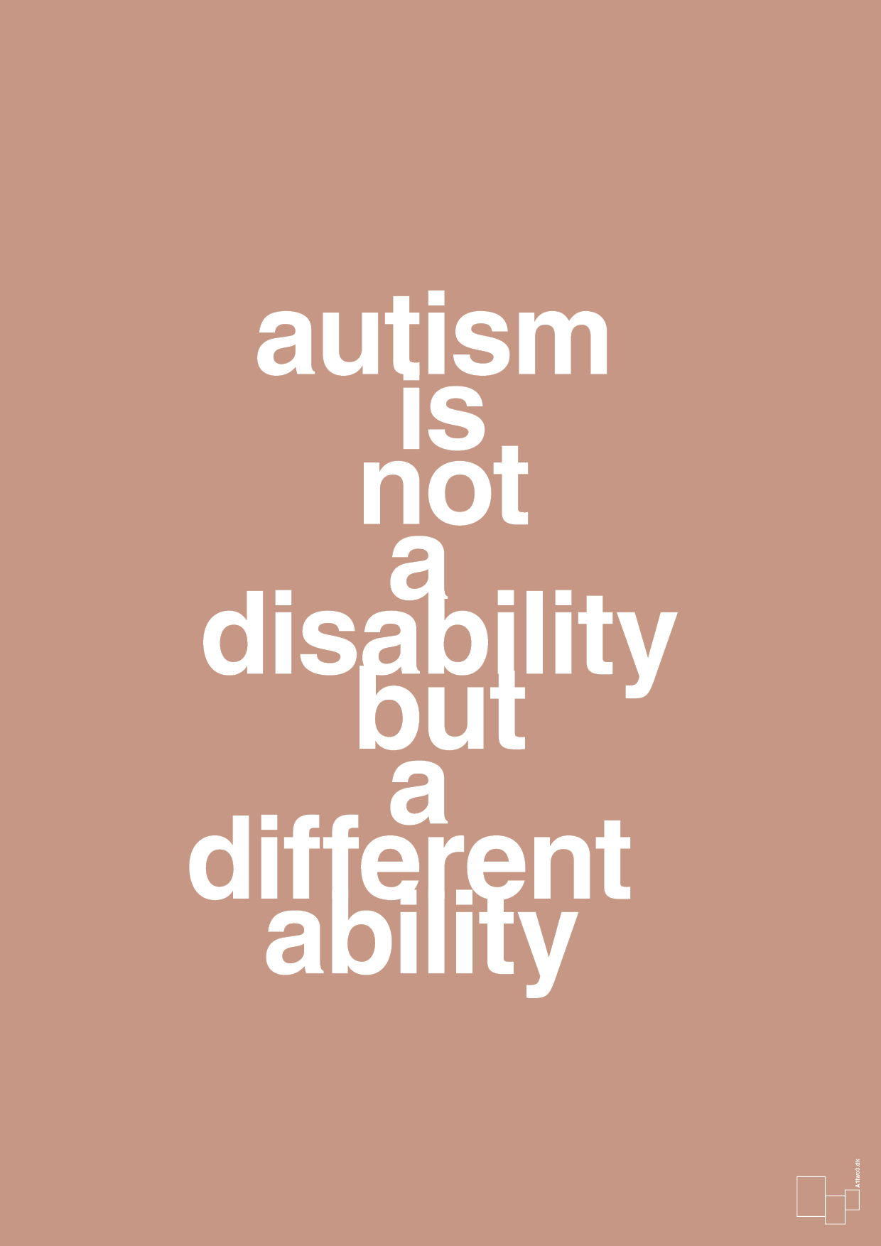 plakat: autism is not a disability but a different ability - powder-Autisme-A1two3