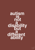 plakat: autism is not a disability but a different ability - red pepper-Autisme-A1two3