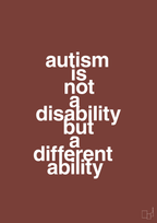 plakat: autism is not a disability but a different ability - red pepper-Autisme-A1two3