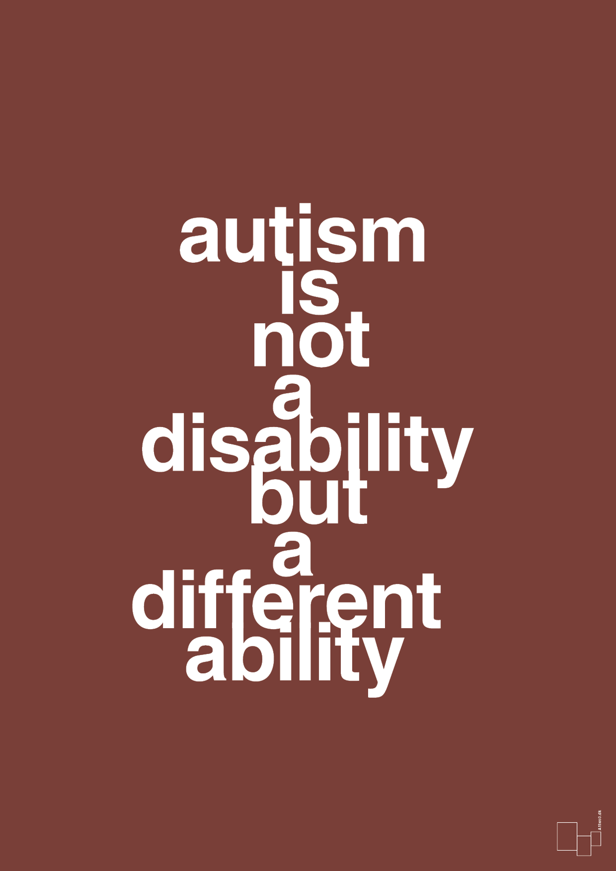 plakat: autism is not a disability but a different ability - red pepper-Autisme-A1two3