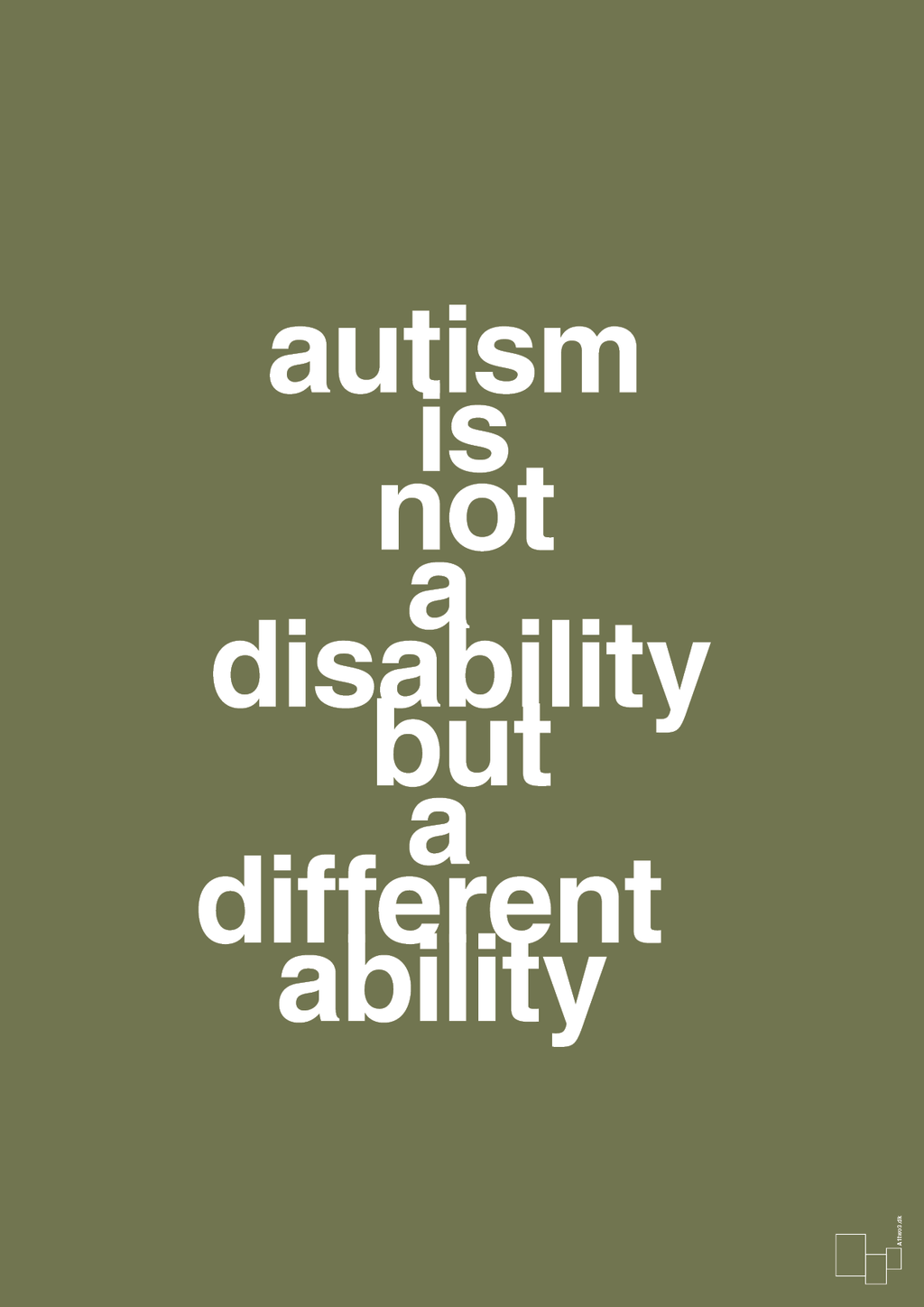 plakat: autism is not a disability but a different ability - secret meadow-Autisme-A1two3