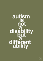 plakat: autism is not a disability but a different ability - secret meadow-Autisme-A1two3