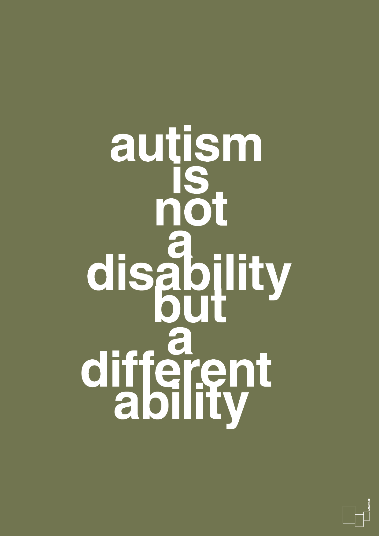 plakat: autism is not a disability but a different ability - secret meadow-Autisme-A1two3