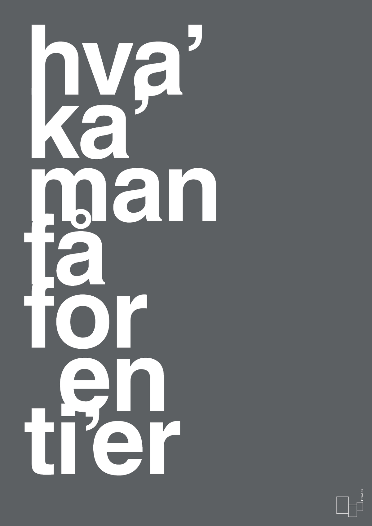 plakat: hva kan man få for en tier - graphic charcoal-Humor-A1two3