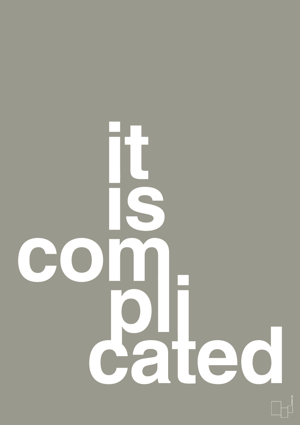 plakat: it is complicated - battleship gray-Humor-A1two3