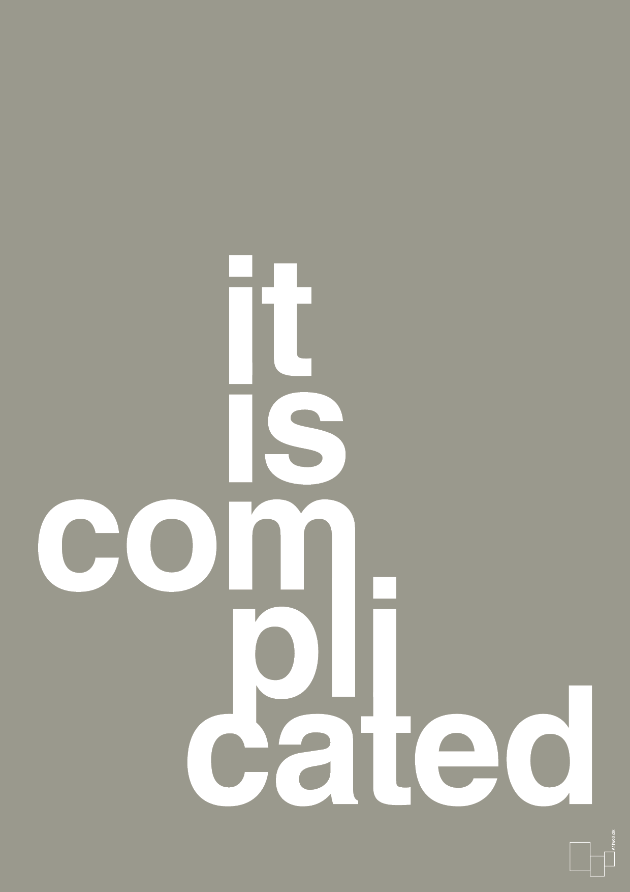 plakat: it is complicated - battleship gray-Humor-A1two3
