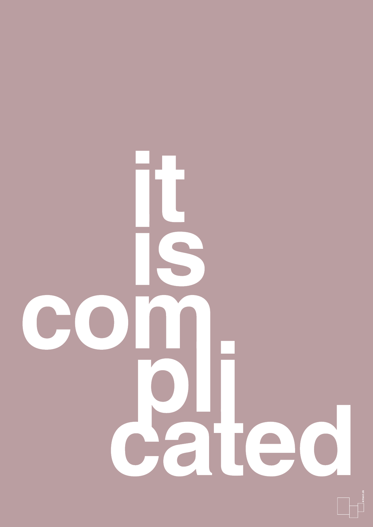 plakat: it is complicated - light rose-Humor-A1two3