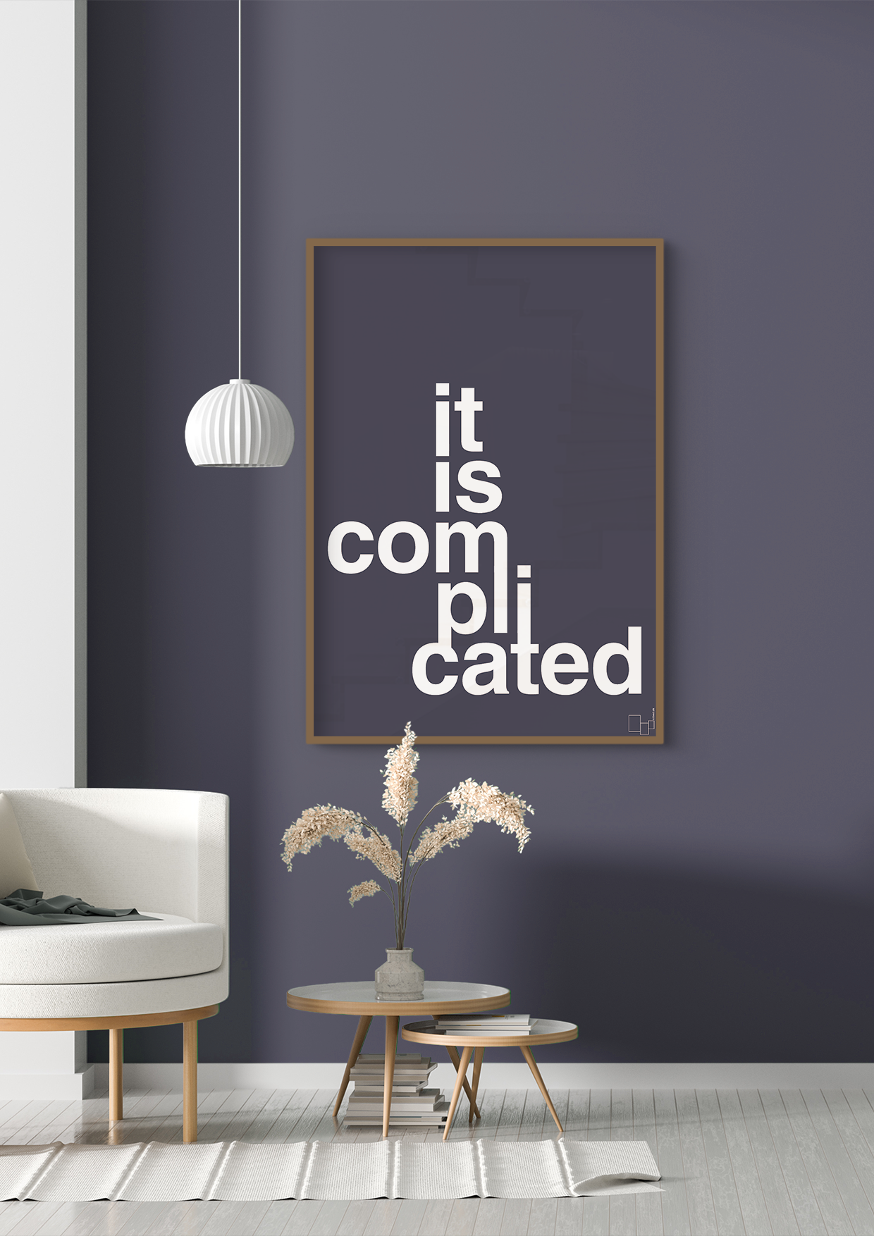 plakat: it is complicated - graphic charcoal-Humor-A1two3
